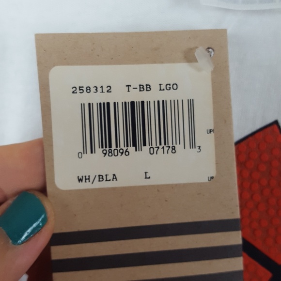 Adidas Basketball White Graphic Tee Shirt Large - Picture 4 of 8